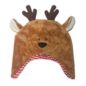 Baby Ganz Merry Reindeer Hat with Antlers and Ears Christmas 3-6 Months Boy Girl